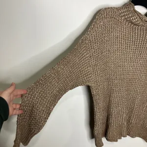 American Eagle Outfitters tan‎ brown mock neck sweater chunky women's size large thumbnail 3
