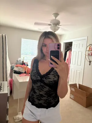 Worthington Black Lace Vintage Tank Top thumbnail 5