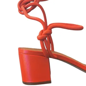 NWT SCHUTZ Leather Nicky Heeled Sandals Orange Size 8.5 thumbnail 7