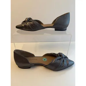Donald J. Pliner D’Orsay Flats Women’s Size 5.5 Metallic Silver Leather Ruched thumbnail 3
