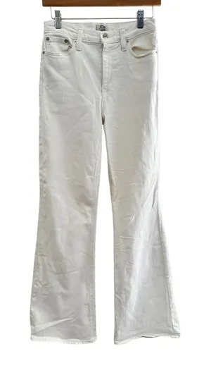 J.Crew‎ Ashbury Flare Jeans White High Rise Stretch Denim F1940 Size 27 thumbnail 1