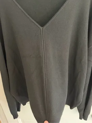 Daily Practice Black V-Neck Knit Sweater‎ Relaxed Drop Shoulder Women’s Large thumbnail 3