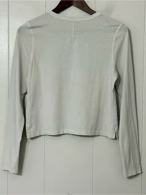 Lululemon Classic Fit Long Sleeve Top Bone Ivory Cotton Blend Tee (no size ) thumbnail 4