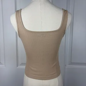 Old navy tan boat patchwork tank top thumbnail 2