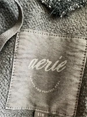 Aerie Downtime V-Neck Sweatshirt | Smoke Grey | Size Large thumbnail 5