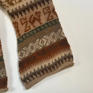 Inka Tradition Baby Alpaca‎ Hand Made Peru Fair Isle Llama Knit Cardigan Sweater thumbnail 9