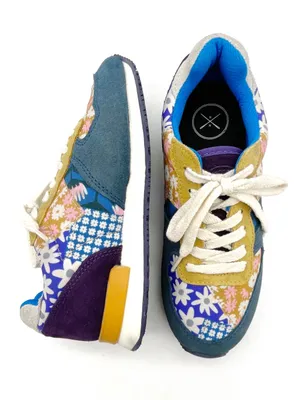 Inkkas Hendrix Jogger Sneakers Women’s Size 7 Patchwork Floral Suede Retro Shoes thumbnail 7