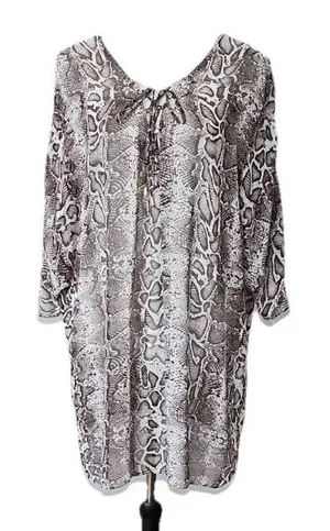 Tommy Bahama Top XL Cover‎ Up Beach Pool Animal Print Lace Up Long Chic Sheer thumbnail 1