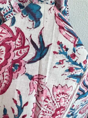 NWT Livro Women's Floral Print Tiered Maxi Dress Flutter Sleeves Pink Blue thumbnail 4