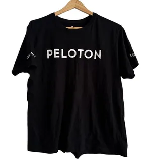 Peloton Black Short Sleeve Tees Athletic Lifestyle EUC thumbnail 1