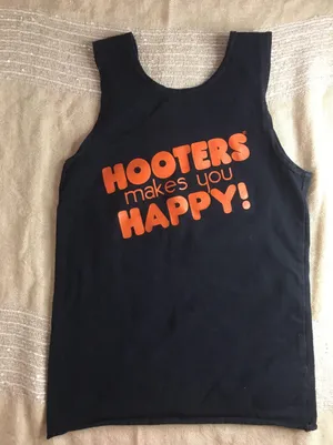 Hooters Girl Worn Uniform Tank From Fort Worth Texas Size XSmall Black thumbnail 3