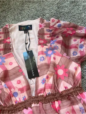 dELiA*s Pink Plaid Floral Mini Dress thumbnail 4