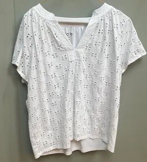 LOFT Cream Boxy Short Sleeve Blouse thumbnail 1