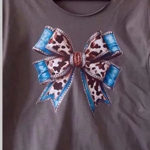 Cowgirl Bow Graphic Tee | Grey – WesternChic handmade thumbnail 6