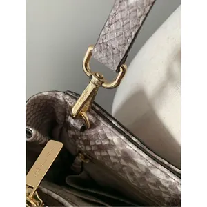 Michael Kors Beige Python Embossed Leather Satchel thumbnail 3