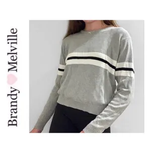 Gray and White Stripe Sweater thumbnail 2