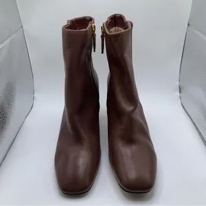 NWOB Cole Haan Womens Chrystie Square Toe Bootie brown leather heel size9B 1299 thumbnail 4