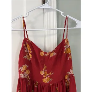 Free People Red What‎ is Love Floral Wide Leg V-Neck Jumpsuit Size 0 thumbnail 3