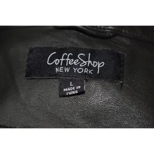 Coffee shop Womens Black Quilted Moto Jacket Studded Shoulder Zip‎ Up thumbnail 11