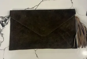 Suede Envelope Clutch with Tassel thumbnail 1
