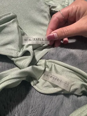 Zaful Green Shimmer Cutout Bikini Set thumbnail 5