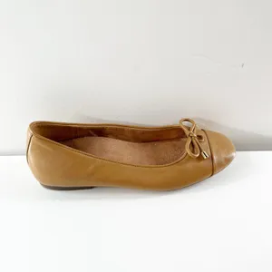 Vionic Klara Leather Slip On Cap-Toe Ballet Flats Brown Nappa Leather US 8 thumbnail 5