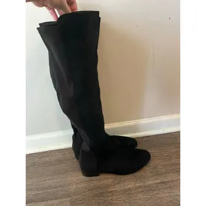 J. Crew Knee-high Boots with stretch low heel in black Size 11 thumbnail 4