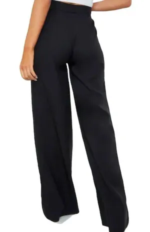 PrettyLittleThing Woven Pleated Front Wide Leg Pants thumbnail 2