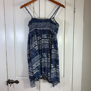American Eagle Blue White Floral Handkerchief Hem‎ Sun Dress Small Fairycore thumbnail 10
