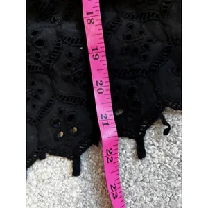 Hemant & Nandita Top‎ XS Black Embroidered Eyelet Boho Off Shoulder Sequin thumbnail 4