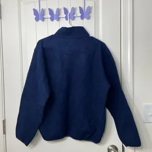 Vintage L.L. Bean outdoors‎ Adult navy soft fleece quarter zip jacket medium thumbnail 5