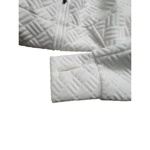 NINE WEST ACTIVE Women's White Quilted Half Zip Pullover‎ Hoodie Large thumbnail 4