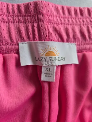 Lazy sundays Pink Athletic Mesh Shorts with Red Contrast Side Panels Size XL thumbnail 6