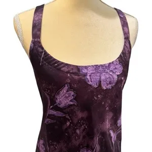 NEW Vintage California Dynasty Purple Floral Satin Dress Fairycore Feminine M thumbnail 3