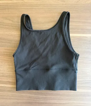 lululemon athletica Black Ribbed Crop Tank thumbnail 3