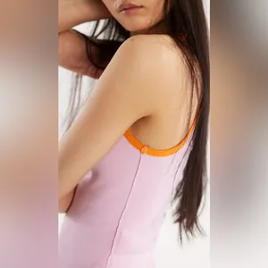 NWT Free People We the Free Only One Ringer Tank Sweet Lilac Carrot Combo - XS thumbnail 4