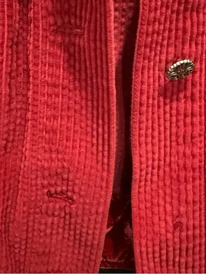 J.Jill Red Corduroy Trucker Jacket Velvet Trim Y2K Boho Small thumbnail 8