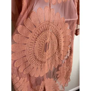 Style Apparel Womens Large Duster Cardigan Mesh Embroidered Lace Boho Western‎ thumbnail 6