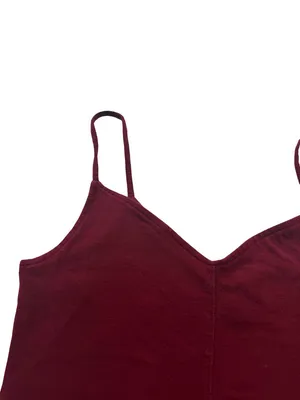 Hollister Burgundy Ribbed Sweetheart Cami Crop Top Tank Shirt Low Medium Women's thumbnail 7