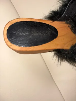 Free People "Sonnet" clogs, characterized by their wooden sole and black synthetic leather details. Size 7 thumbnail 7