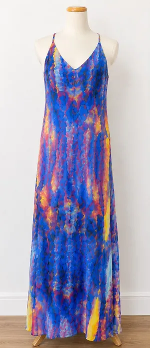 Lulus Watercolor Print Maxi Dress Small | Colorful Abstract Slip Dress thumbnail 1