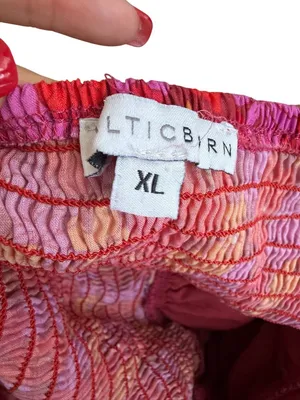 BALTIC BORN Red Floral Smocked Sundress Size XL thumbnail 3