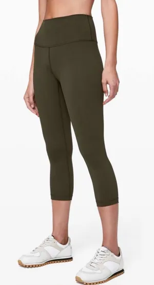 Lululemon Wunder Under Crop High-Rise *Full-On Luxtreme 21" in Dark Olive 12 thumbnail 1