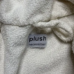 Unisex Plush Necessities Terry Cloth Full Length Robe One Size Cream Off White thumbnail 2
