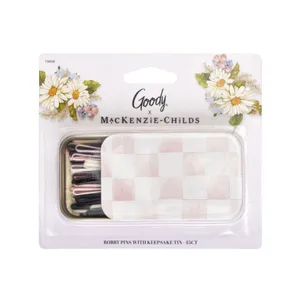 New Goody MacKenzie Childs Matchbox Pink Courtly Check Keepsake Tin Bobbies 20ct thumbnail 3