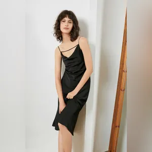 NWT J.ING Satin Draped Slip Midi Dress thumbnail 2