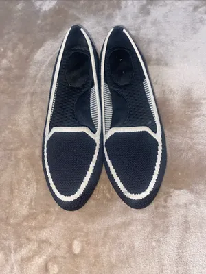 Kelly & Katie Black Knit Ballet Flats with Cream Trim thumbnail 2