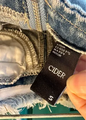 Cider Denim Corset Dress Strapless Asymmetrical Raw Hem Festival Y2K Mini Small thumbnail 8