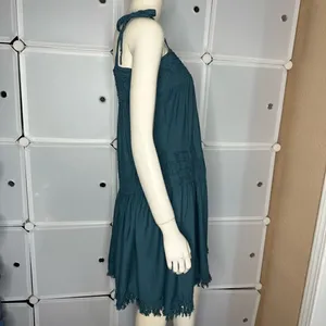 Anthropologie Floreat Senna Fringe Teal Dress Size Small thumbnail 10