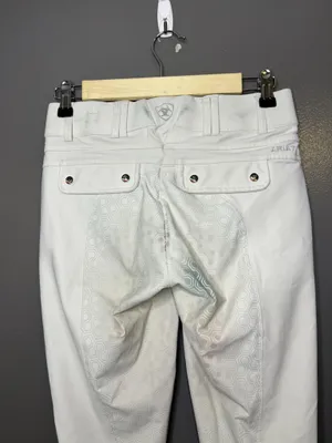Ariat Pro Series Pants Womens 22R White Riding Breeches Ankle Grip Stretch thumbnail 6
